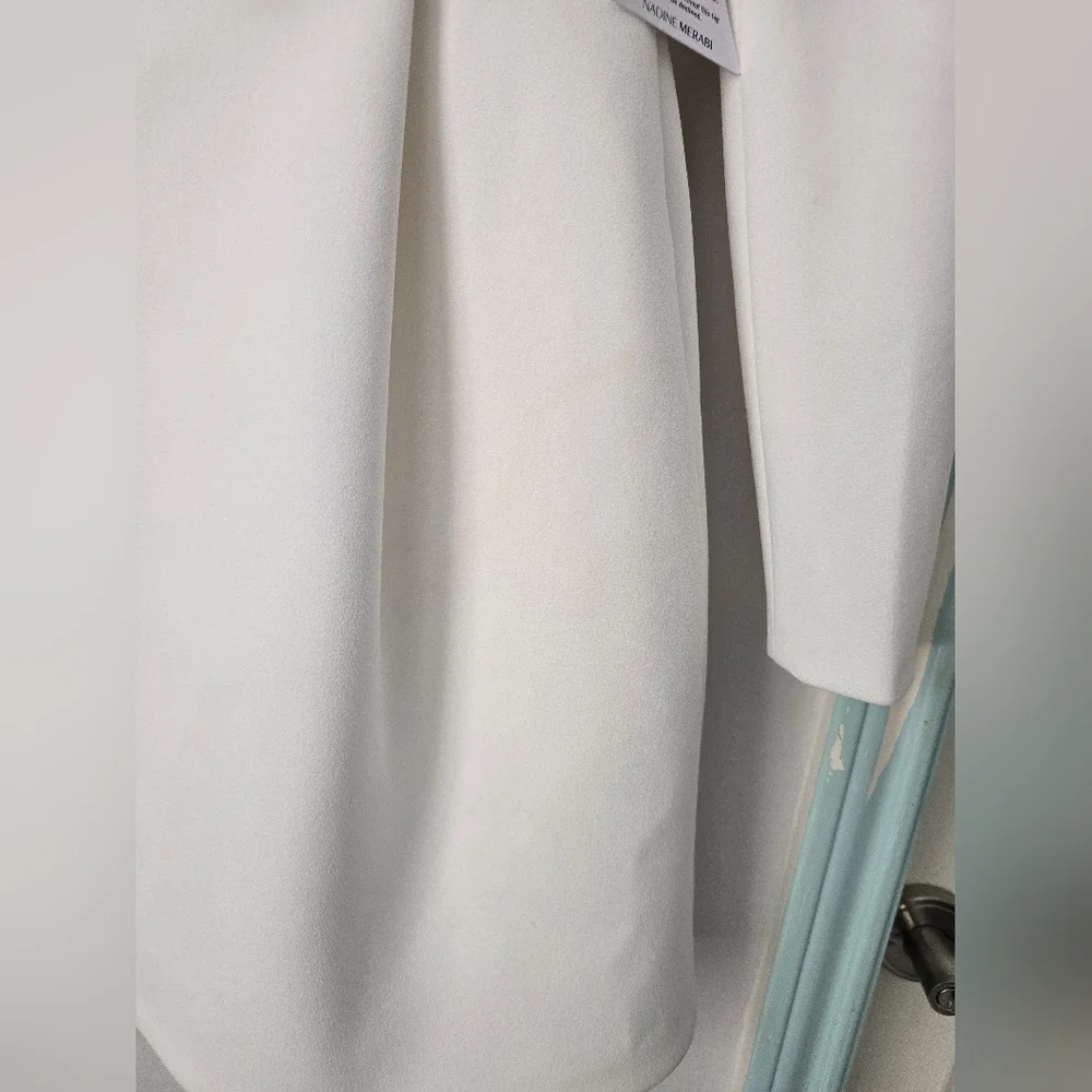 Nadine Merabi  Elegant White Dress with Embellished Neckline Sz XS - Picture 17 of 17